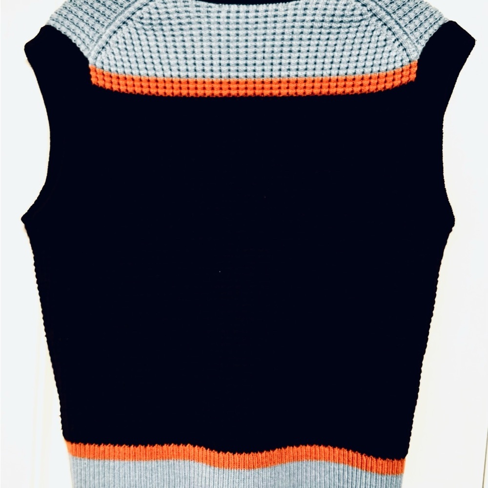 Marni x Uniqlo popcorn knitted sweater vest women’s blue and brown - Picture 4 of 5
